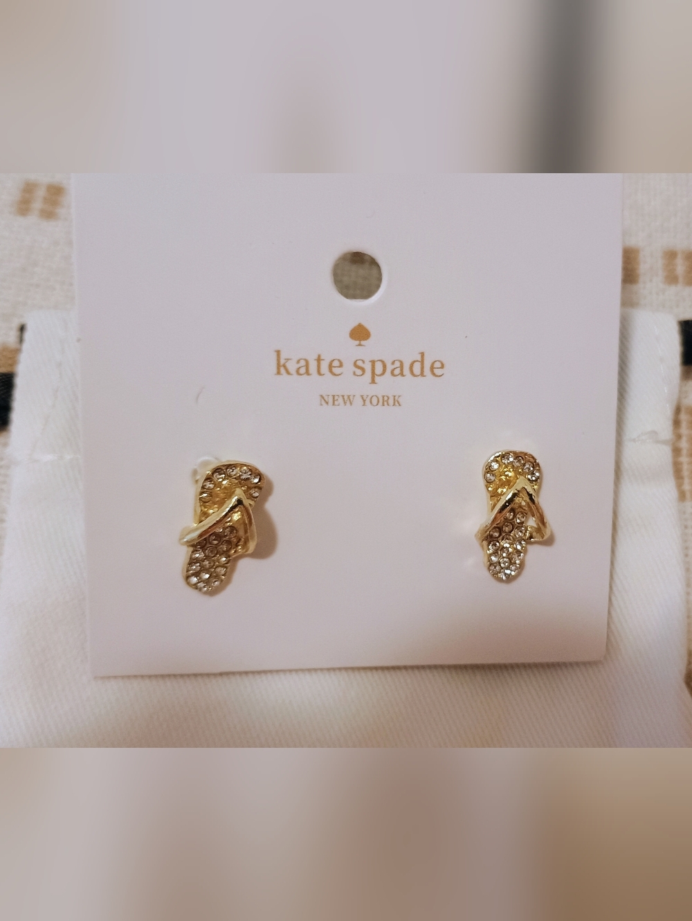 Kate Spade Flip Flops Stud Earrings In Gold